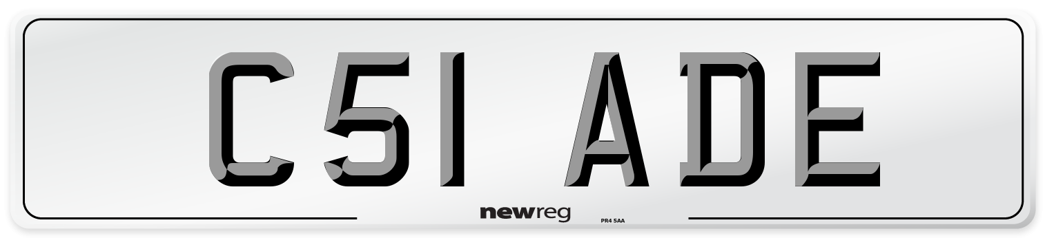 C51 ADE Number Plate from New Reg